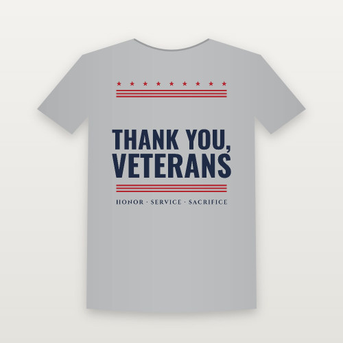 Thank You, Veterans Women's Relaxed Tee (Stars & Stripes) - Heather Gray