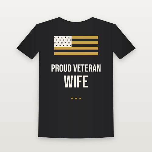 Proud Veteran Wife Women's Relaxed Tee (Flag) - Black