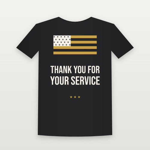 Thank You for Your Service Veteran Women's Relaxed Tee (Flag) - Black