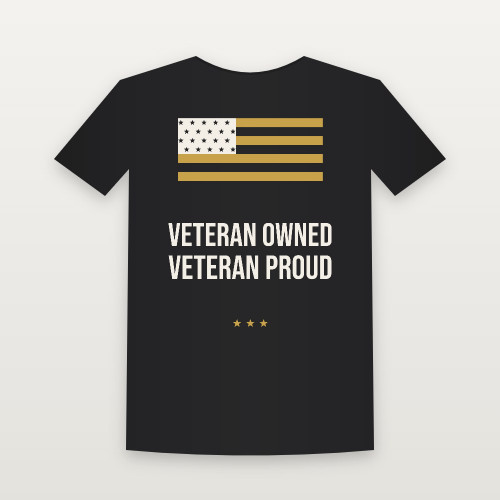 Veteran Owned · Veteran Proud Women's Relaxed Tee (Flag) - Black