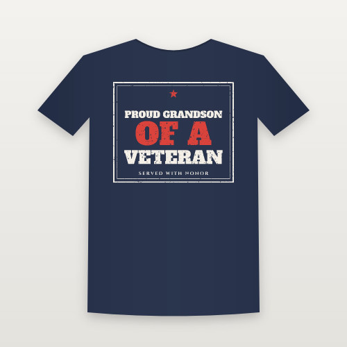 Proud Grandson of a Veteran Women's Relaxed Tee (Vintage Frame) - Navy