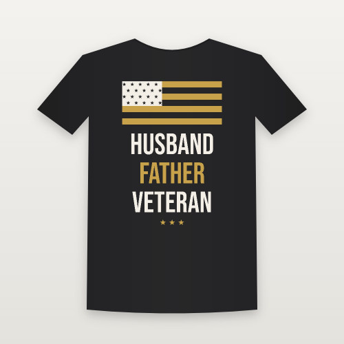 Husband · Father · Veteran Women's Relaxed Tee (Flag) - Black