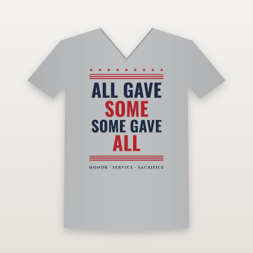 All Gave Some · Some Gave All Veteran V-Neck Tee (Stars & Stripes) - Heather Gray