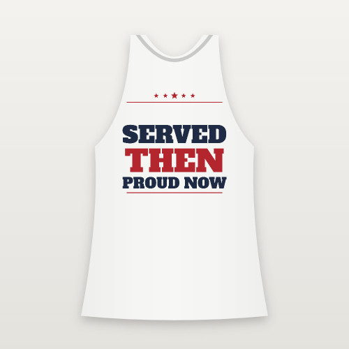 Served Then · Proud Now Veteran Women's Racerback Tank (Star Banner) - White