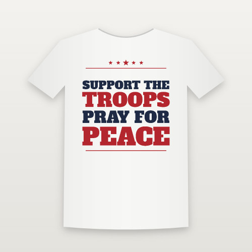 Support the Troops · Pray for Peace Veteran Youth Tee (Star Banner) - White