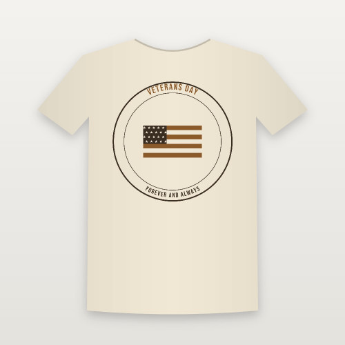Veterans Day Christian Youth Tee (Emblem Badge) - Natural