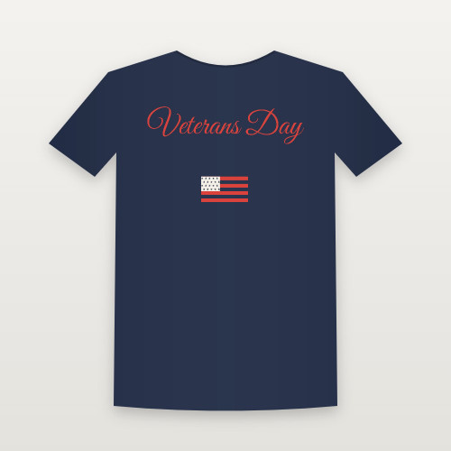 Veterans Day Christian Youth Tee (Holiday Script) - Navy