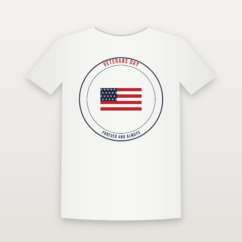 Veterans Day Christian Youth Tee (Emblem Badge) - White