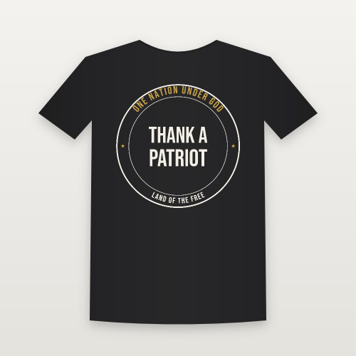 Thank a Patriot Women's Relaxed Tee (Badge) - Black