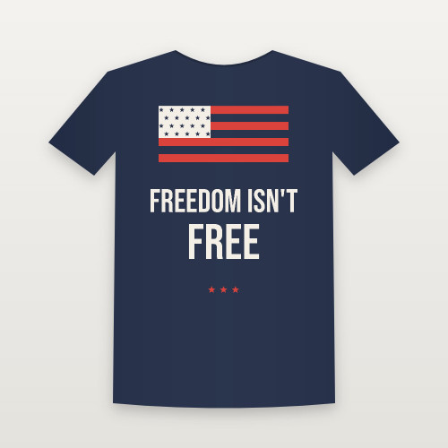 Freedom Isn't Free Patriotic Women's Relaxed Tee (Flag) - Navy