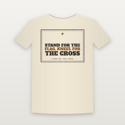 Stand for the Flag, Kneel for the Cross Patriotic Women's Relaxed Tee (Vintage Frame) - Natural