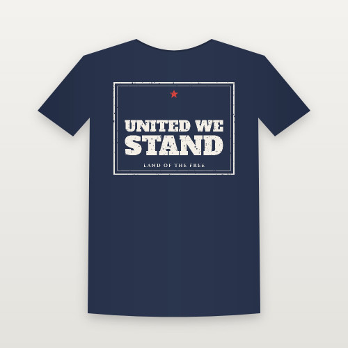 United We Stand Patriotic Women's Relaxed Tee (Vintage Frame) - Navy