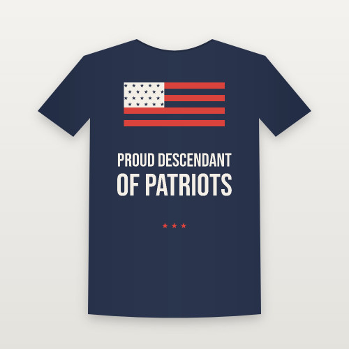Proud Descendant of Patriots Women's Relaxed Tee (Flag) - Navy