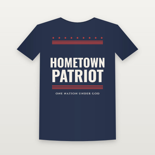 Hometown Patriot Women's Relaxed Tee (Stars & Stripes) - Navy