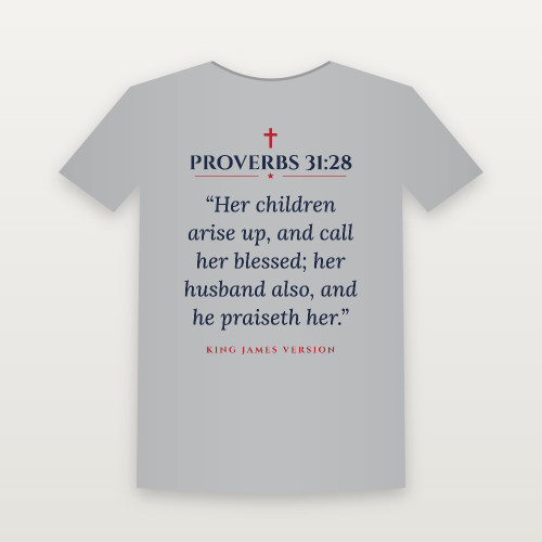 Proverbs 31:28 KJV Christian T-Shirt (Classic) - Heather Gray