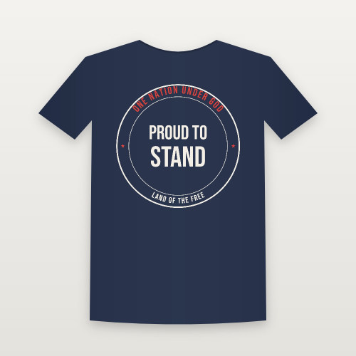 Proud to Stand Patriotic Women's Relaxed Tee (Badge) - Navy