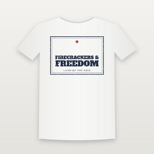 Firecrackers & Freedom Patriotic Women's Relaxed Tee (Vintage Frame) - White