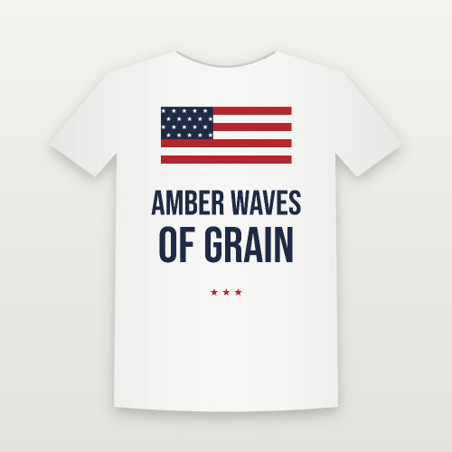 Amber Waves of Grain Patriotic Women's Relaxed Tee (Flag) - White