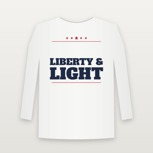 Liberty & Light Patriotic Long Sleeve Tee (Star Banner) - White