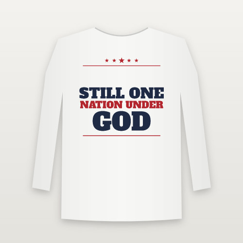 Still One Nation Under God Patriotic Long Sleeve Tee (Star Banner) - White