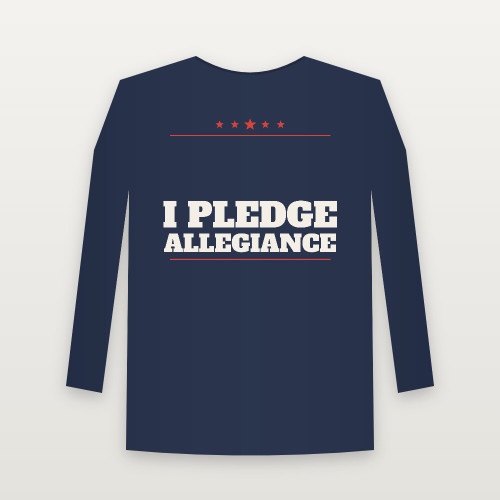 I Pledge Allegiance Patriotic Long Sleeve Tee (Star Banner) - Navy