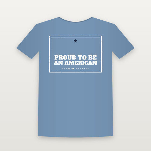Proud to Be an American Patriotic Youth Tee (Vintage Frame) - Heather Blue
