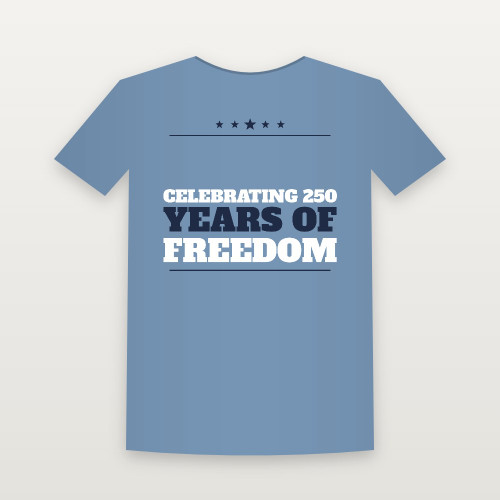 Celebrating 250 Years of Freedom Patriotic Youth Tee (Star Banner) - Heather Blue