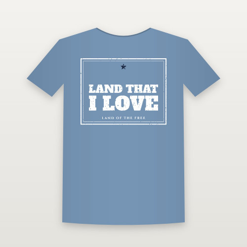 Land That I Love Patriotic Youth Tee (Vintage Frame) - Heather Blue
