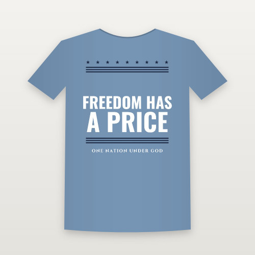 Freedom Has a Price Patriotic Youth Tee (Stars & Stripes) - Heather Blue