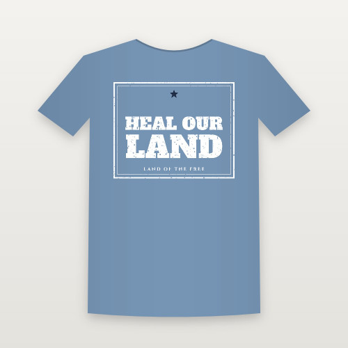 Heal Our Land Patriotic Youth Tee (Vintage Frame) - Heather Blue