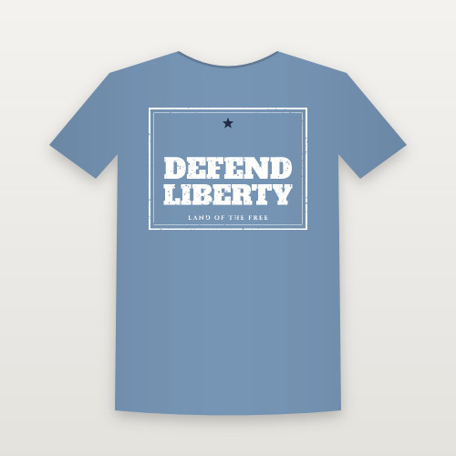 Defend Liberty Patriotic Youth Tee (Vintage Frame) - Heather Blue