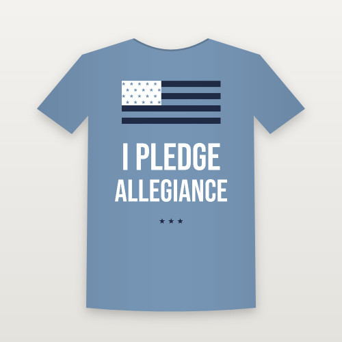 I Pledge Allegiance Patriotic Youth Tee (Flag) - Heather Blue