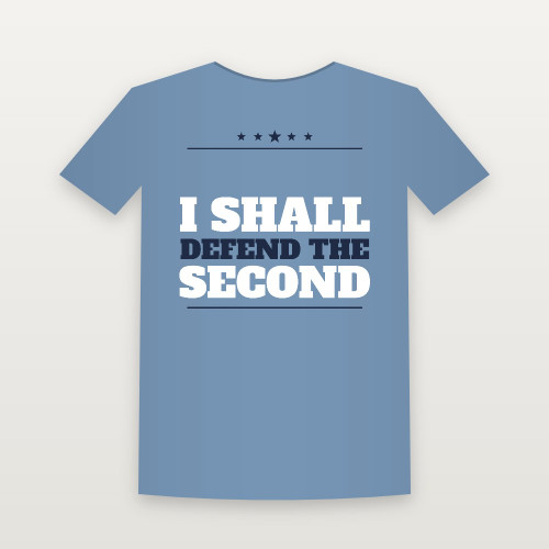 I Shall Defend the Second Patriotic Youth Tee (Star Banner) - Heather Blue