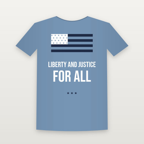 Liberty and Justice for All Patriotic Youth Tee (Flag) - Heather Blue