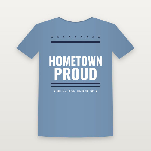 Hometown Proud Patriotic Youth Tee (Stars & Stripes) - Heather Blue