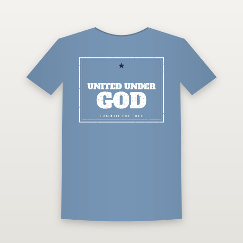 United Under God Patriotic Youth Tee (Vintage Frame) - Heather Blue
