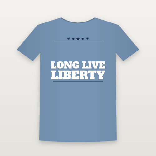 Long Live Liberty Patriotic Youth Tee (Star Banner) - Heather Blue