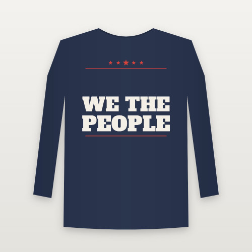 We the People Patriotic Youth Long Sleeve Tee (Star Banner) - Navy