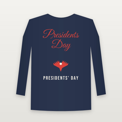Presidents Day Presidents' Day Christian Youth Long Sleeve Tee (Holiday Script) - Navy