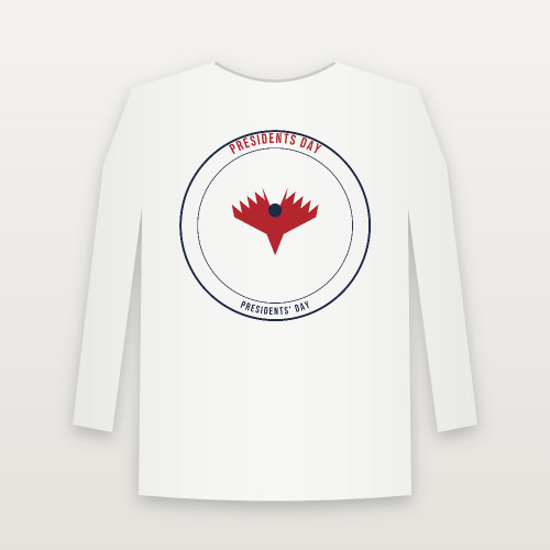 Presidents Day Presidents' Day Christian Youth Long Sleeve Tee (Emblem Badge) - White