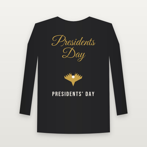Presidents Day Presidents' Day Christian Youth Long Sleeve Tee (Holiday Script) - Black