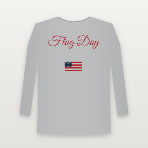 Flag Day Christian Youth Long Sleeve Tee (Holiday Script) - Heather Gray