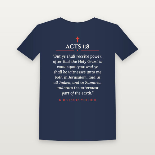 Acts 1:8 KJV Christian T-Shirt (Classic) - Navy
