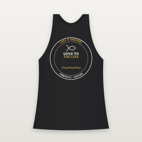 Gone to the Lake Lake D'Arbonne Women's Racerback Tank (Lake Badge) - Black