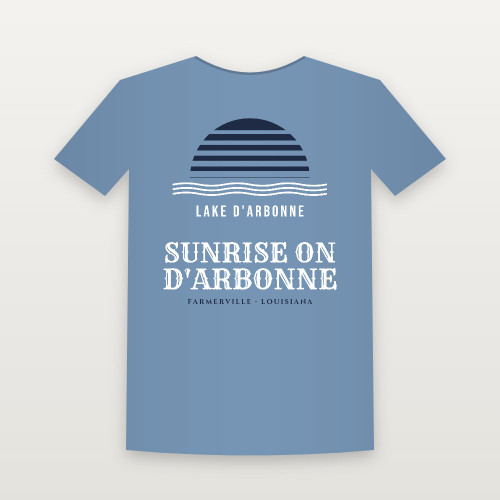 Sunrise on D'Arbonne Youth Tee (Retro Sunset) - Heather Blue