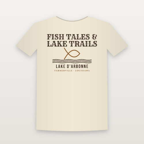 Fish Tales & Lake Trails Lake D'Arbonne Youth Tee (Fish & Waves) - Natural