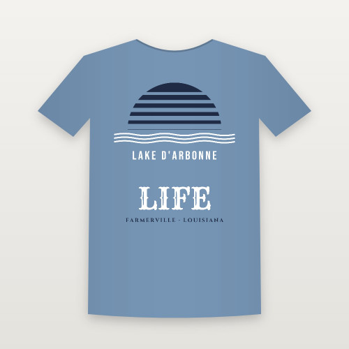 Lake D'Arbonne Life Youth Tee (Retro Sunset) - Heather Blue