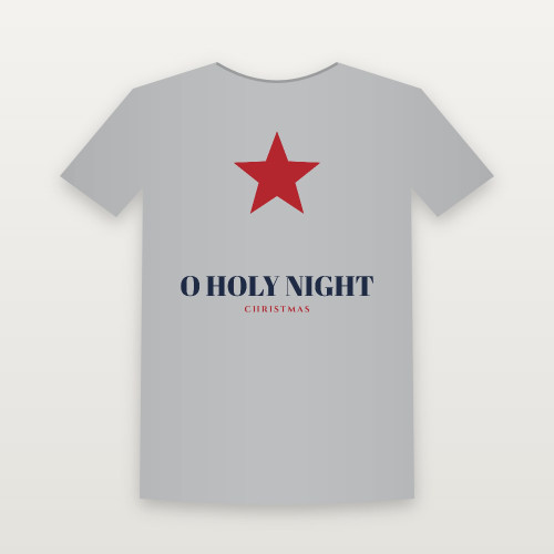 O Holy Night Christmas Christian Short Sleeve Tee (Holiday) - Heather Gray