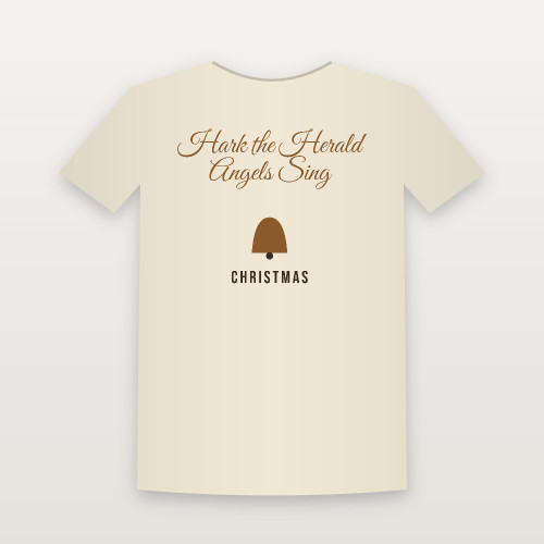 Hark the Herald Angels Sing Christmas Christian Short Sleeve Tee (Holiday Script) - Natural