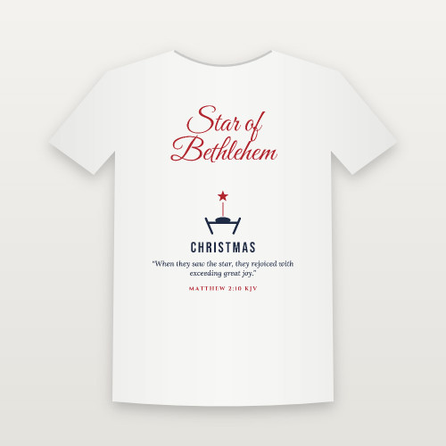 Star of Bethlehem Christmas Christian Women's Relaxed Tee with Matthew 2:10 (Holiday Script) - White